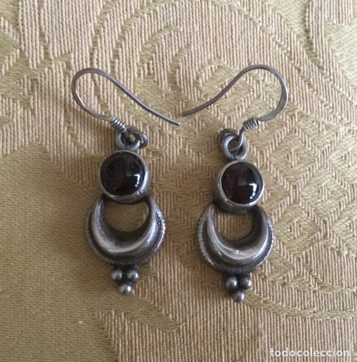 Joyeria: PENDIENTES DE PLATA DE LEY CONTRASTADA Y GRANATE , HECHOS A MANO - Foto 11