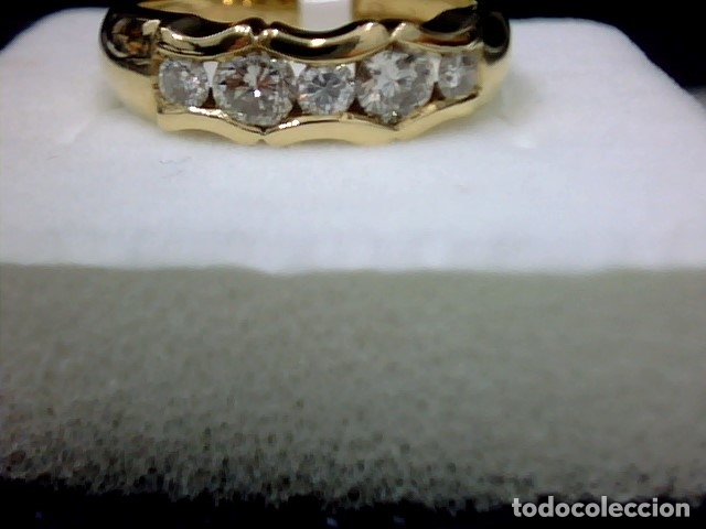 Joyeria: anillo oro 18 kl y cinco diamantes - Foto 6