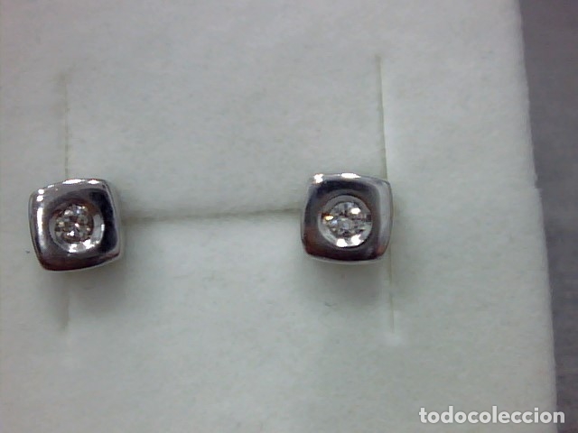Joyeria: pendientes oro blanco 18kl y diamantes - Foto 1