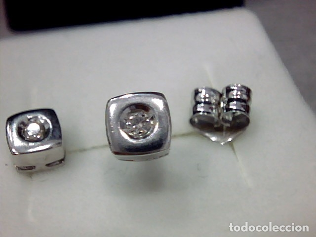 Joyeria: pendientes oro blanco 18kl y diamantes - Foto 2