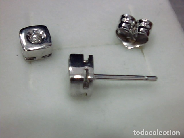 Joyeria: pendientes oro blanco 18kl y diamantes - Foto 4