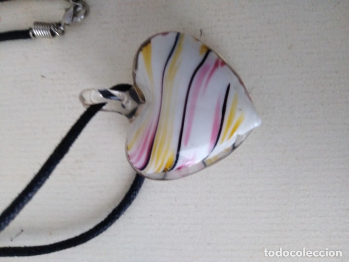 Joyeria: Colgante de coraz&oacute;n de cristal de murano 6x4ctms - Foto 3