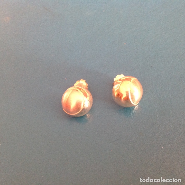 Joyeria: Pendientes plata de ley. Bola. Matizado.Vintage. Complementos de moda. - Foto 2