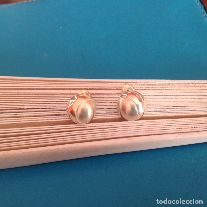 Joyeria: Pendientes plata de ley. Bola. Matizado.Vintage. Complementos de moda. - Foto 3