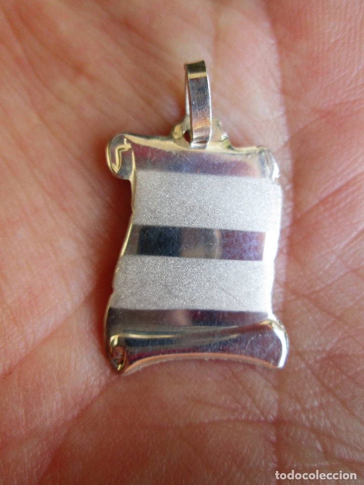 Joyeria: COLGANTE DE PLATA - PLACA PERGAMINO - SIN ESTRENAR - Foto 4