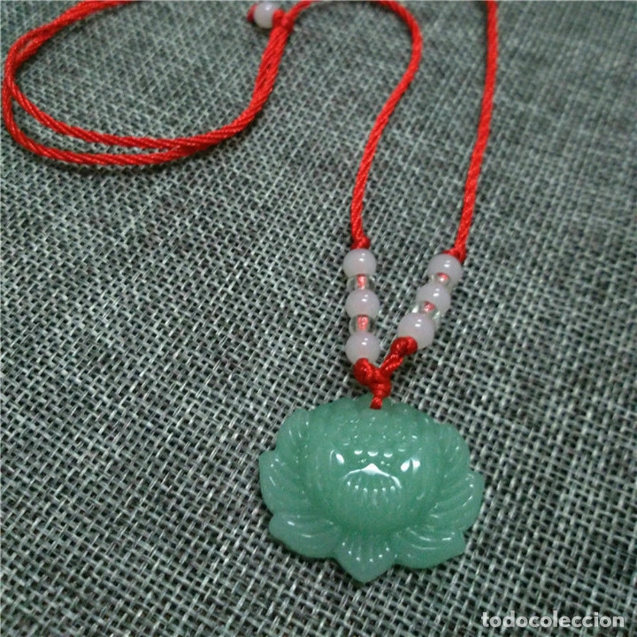 colgante de jade verde natural y bolitas de jad - Buy Antique pendants on  todocoleccion