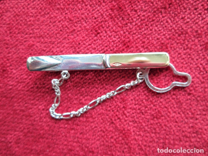 Joyeria: PASADOR DE CORBATA DE ORO MACIZO Y PLATA DE 18 KLTS. - SIN ESTRENAR - Foto 1