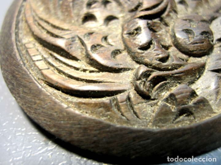 Joyeria: ANTIGUO BROCHE TALLA DE MADERA - Foto 2