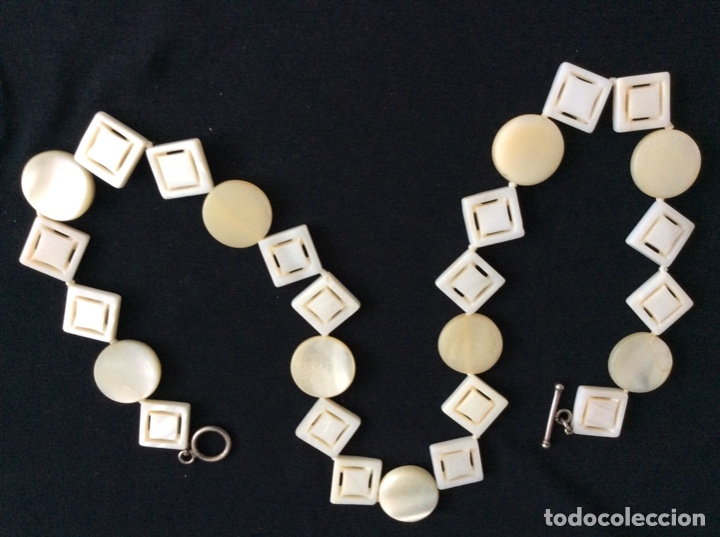 Joyeria: Collar de n&aacute;car con cierre de plata siglo XX - Foto 4