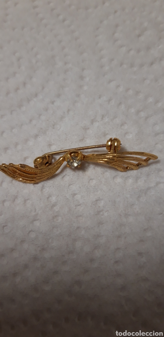 Joyeria: Antiguo ALFILER DORADO con cristal - Foto 1