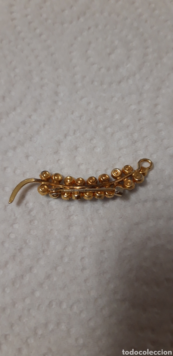 Joyeria: ANTIGUO ALFILER DORADO CON CRISTALES - Foto 2