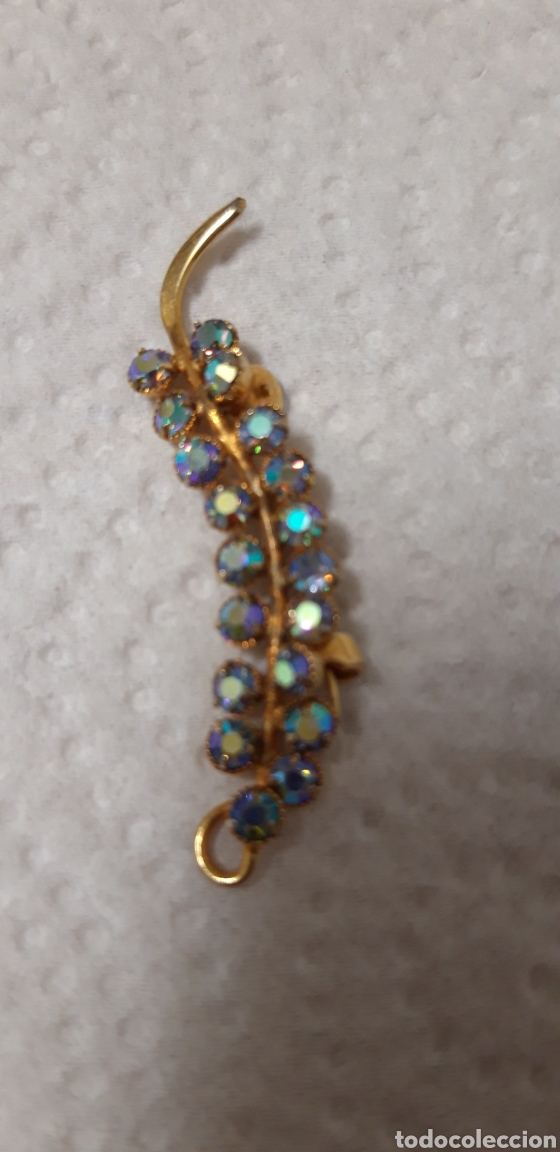 Joyeria: ANTIGUO ALFILER DORADO CON CRISTALES - Foto 3