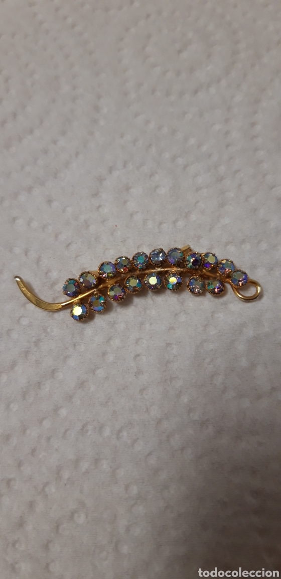 Joyeria: ANTIGUO ALFILER DORADO CON CRISTALES - Foto 1