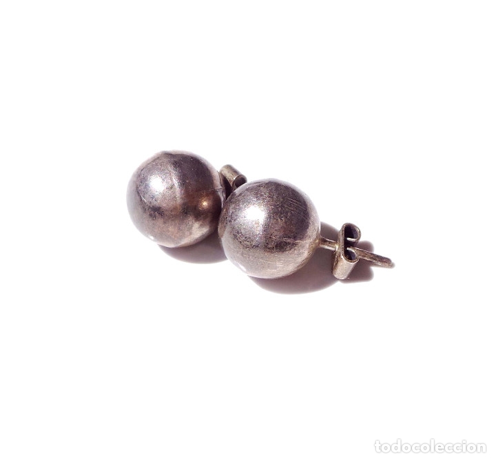 Joyeria: JUEGO DE PENDIENTES EN PLATA.- 1,2 CM DE DI&Aacute;METRO. APROX. - Foto 1
