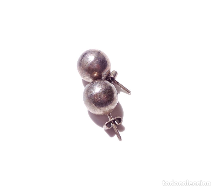 Joyeria: JUEGO DE PENDIENTES EN PLATA.- 1,2 CM DE DI&Aacute;METRO. APROX. - Foto 2
