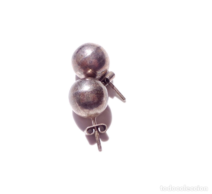 Joyeria: JUEGO DE PENDIENTES EN PLATA.- 1,2 CM DE DI&Aacute;METRO. APROX. - Foto 3