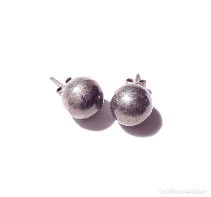 Joyeria: JUEGO DE PENDIENTES EN PLATA.- 1,2 CM DE DI&Aacute;METRO. APROX. - Foto 4