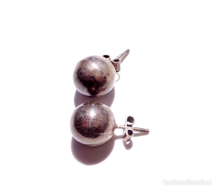 Joyeria: JUEGO DE PENDIENTES EN PLATA.- 1,2 CM DE DI&Aacute;METRO. APROX. - Foto 5