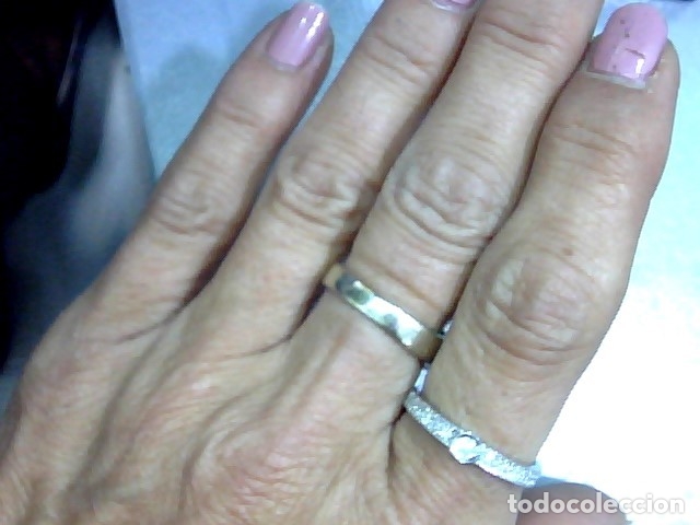Joyeria: anillo oro blanco 18 kl y diamantes - Foto 3