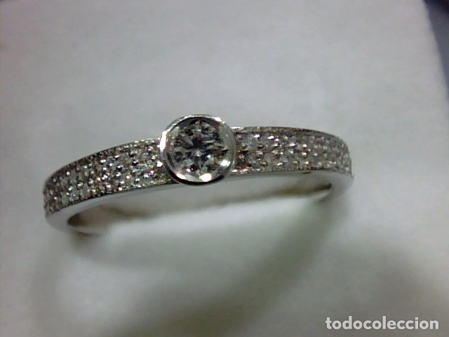 Joyeria: anillo oro blanco 18 kl y diamantes - Foto 4