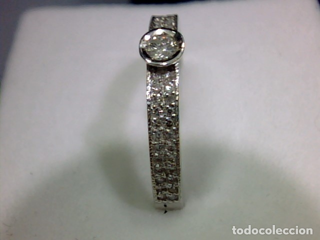 Joyeria: anillo oro blanco 18 kl y diamantes - Foto 5