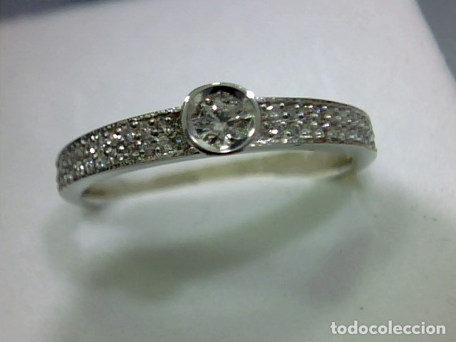 Joyeria: anillo oro blanco 18 kl y diamantes - Foto 6