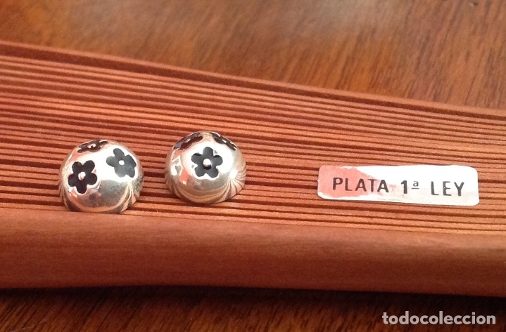 Joyeria: Pendientes de plata de ley. Esmalte. Vintage. - Foto 3