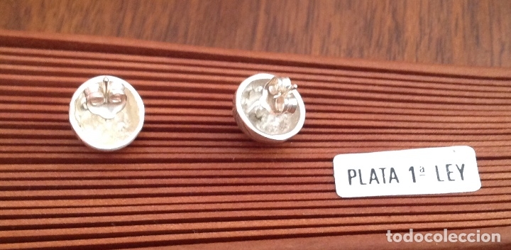 Joyeria: Pendientes de plata de ley. Esmalte. Vintage. - Foto 4