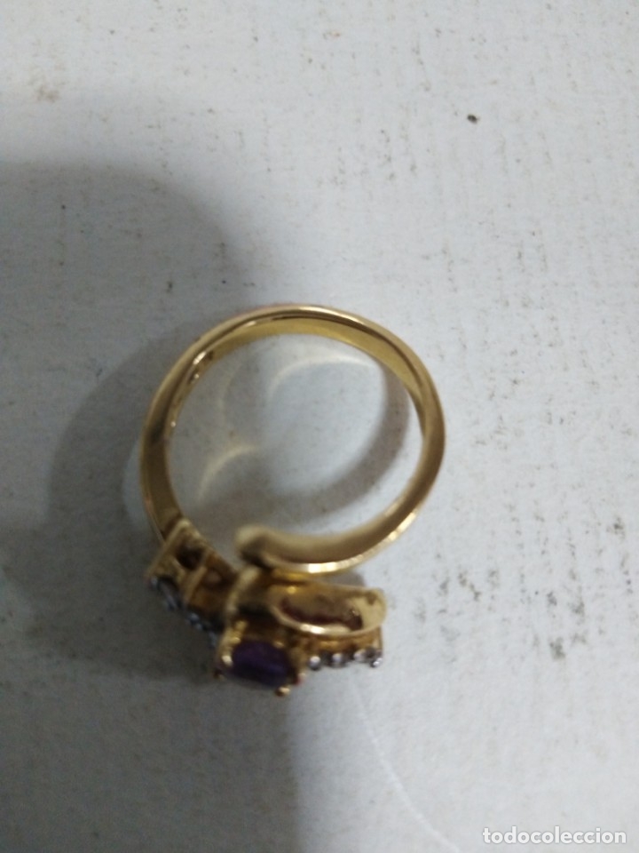 Joyeria: Anillo dorado con amatista (con marcas en el interior) - Foto 3