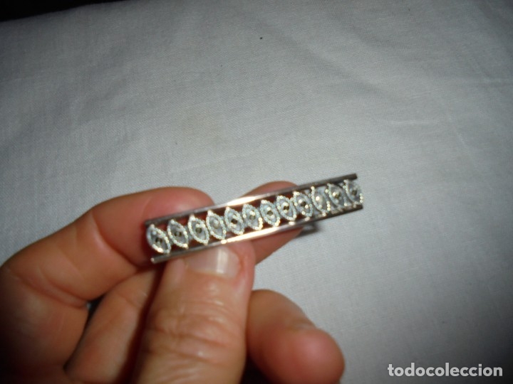 Joyeria: ANTIGUO  BROCHE DE PLATA,PLATA DORADA Y  MARQUESITAS - Foto 1