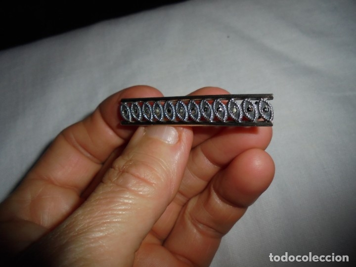 Joyeria: ANTIGUO  BROCHE DE PLATA,PLATA DORADA Y  MARQUESITAS - Foto 3