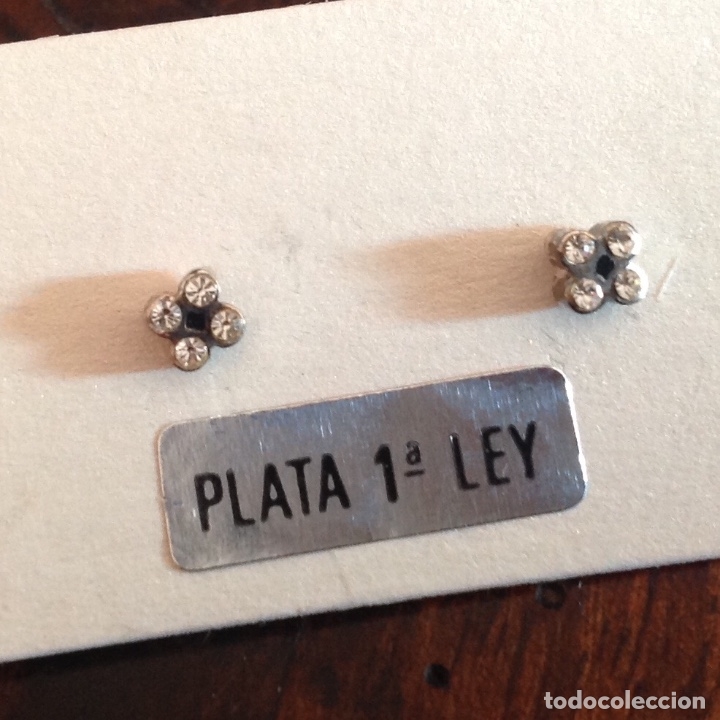 Joyeria: Pendientes de plata. trebol de la suerte - Foto 1
