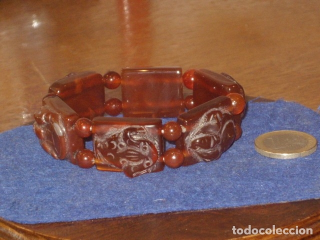 Joyeria: PULSERA ORIENTAL DE JADE CON TALLADOS. - Foto 1