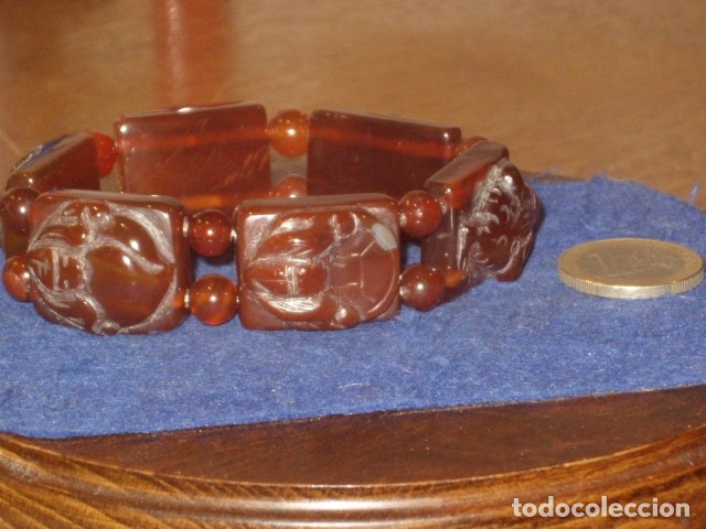 Joyeria: PULSERA ORIENTAL DE JADE CON TALLADOS. - Foto 2
