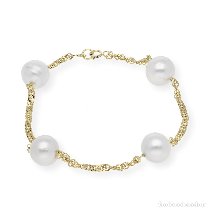 Joyeria: Pulsera, oro amarillo 18K y 4 perlas Australianas - Foto 2