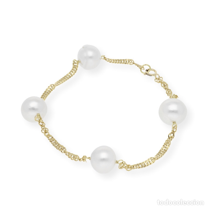 Joyeria: Pulsera, oro amarillo 18K y 4 perlas Australianas - Foto 3