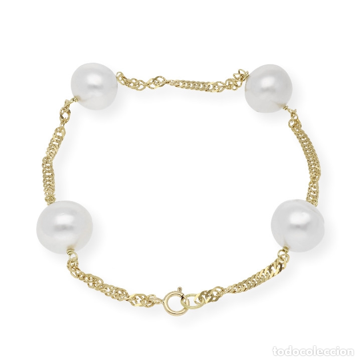 Joyeria: Pulsera, oro amarillo 18K y 4 perlas Australianas - Foto 4