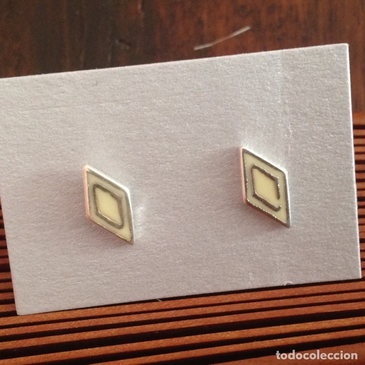 Joyeria: Pendientes de plata y esmalte. Rombo - Foto 1