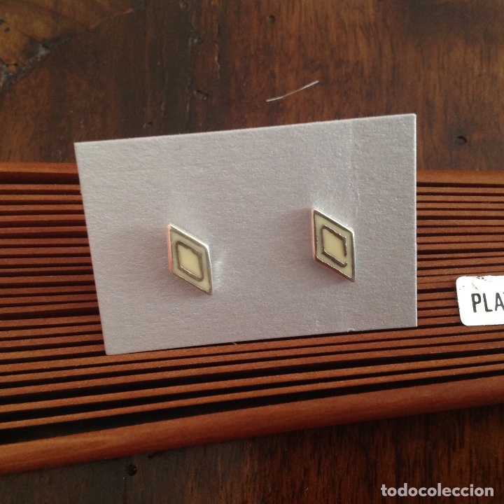 Joyeria: Pendientes de plata y esmalte. Rombo - Foto 2