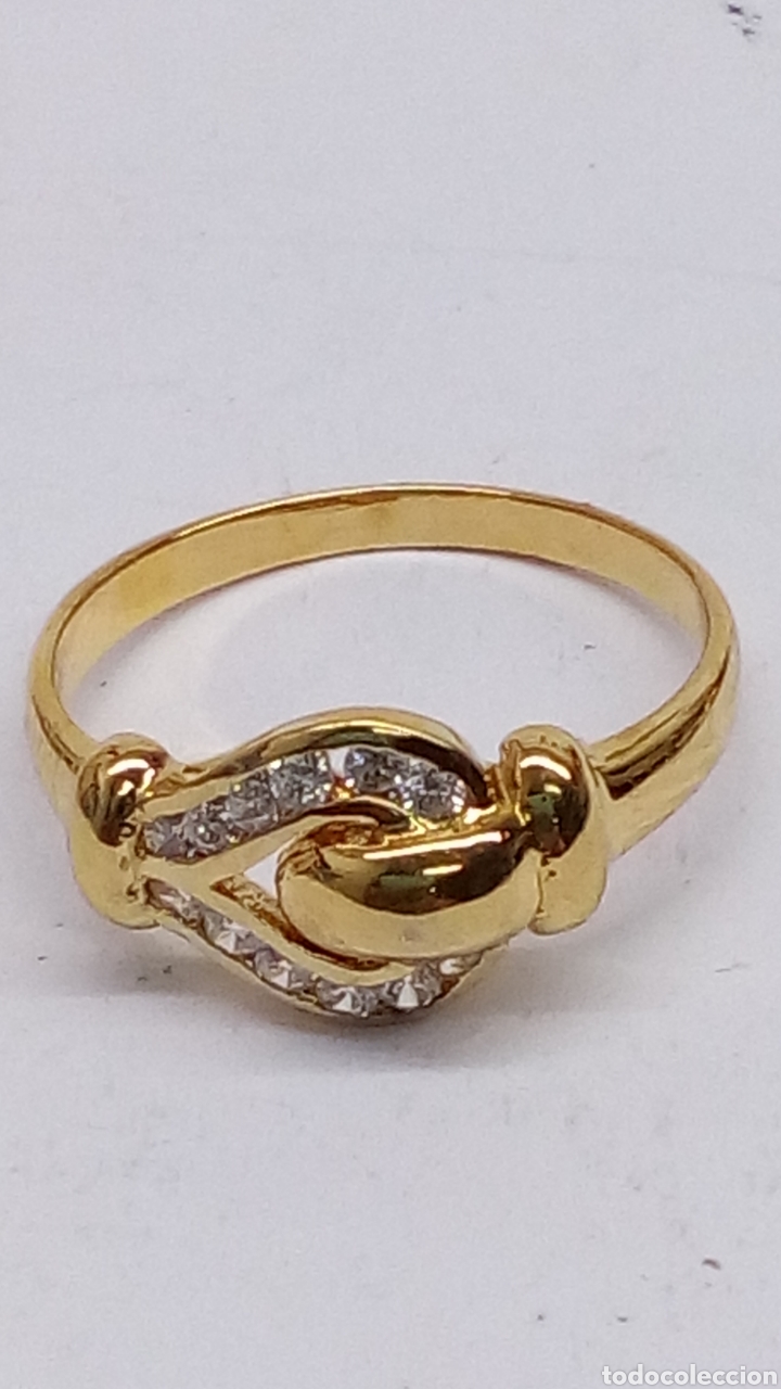 Joyeria: Anillo de plata chapado oro /S325 - Foto 1