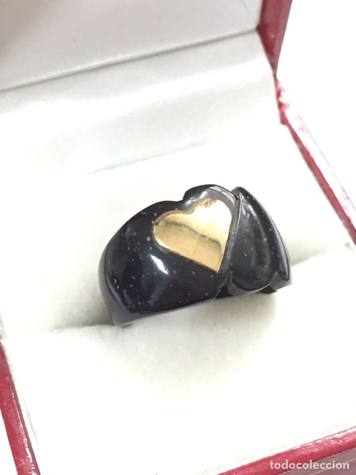 Joyeria: Sortija de tagua/ semilla de coco y oro de 18k/s46 - Foto 5