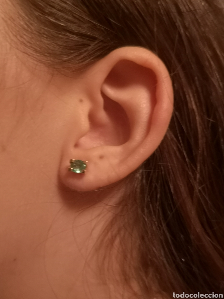 Joyeria: Pendientes de oro 18 k y esmeraldas - Foto 2