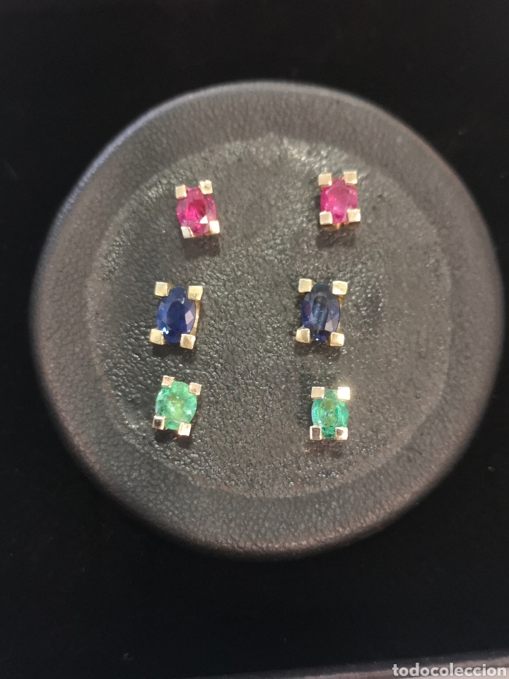 Joyeria: Pendientes de oro 18 k y esmeraldas - Foto 3
