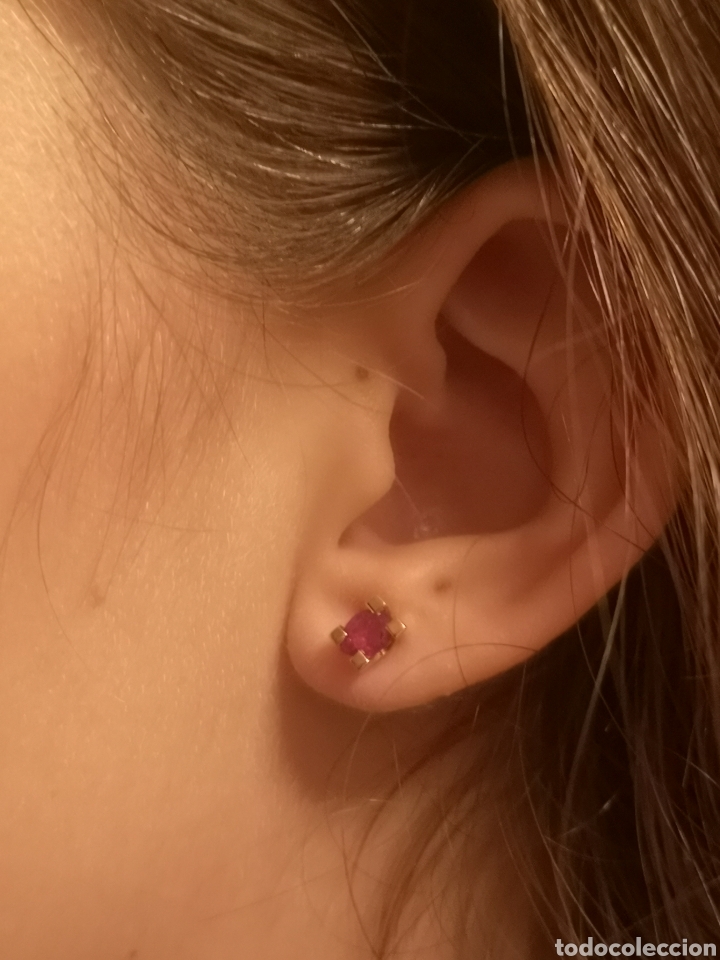 Joyeria: Pendientes de oro 18 k y rub&iacute;es - Foto 2