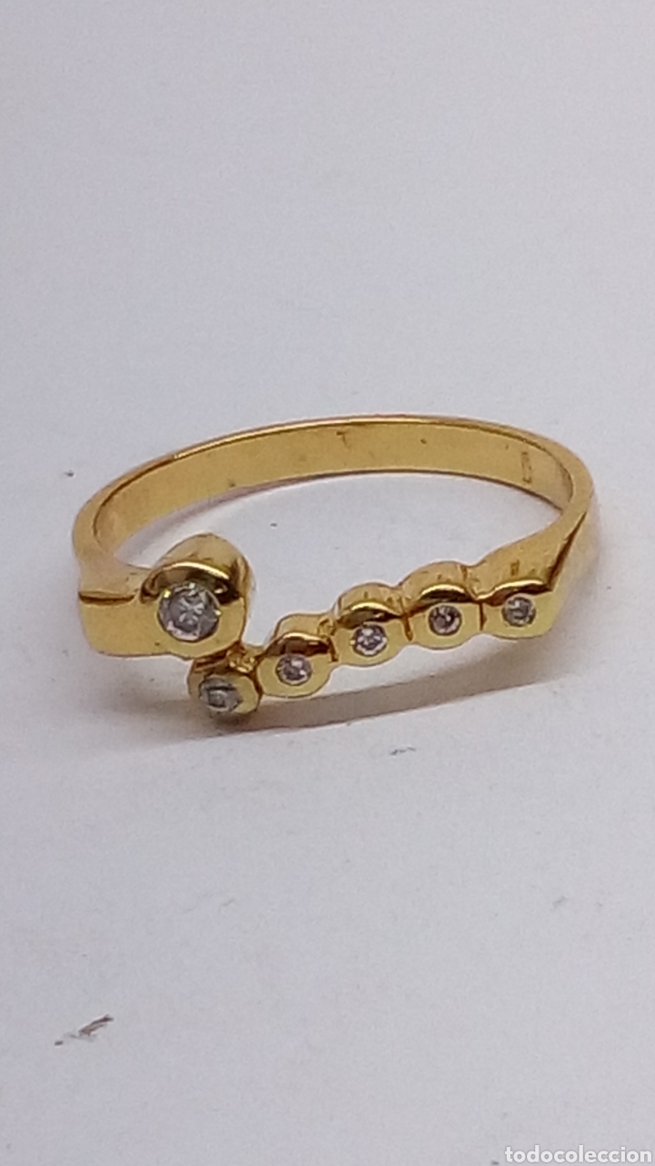 Joyeria: Anillo de plata chapado oro /S325 - Foto 1