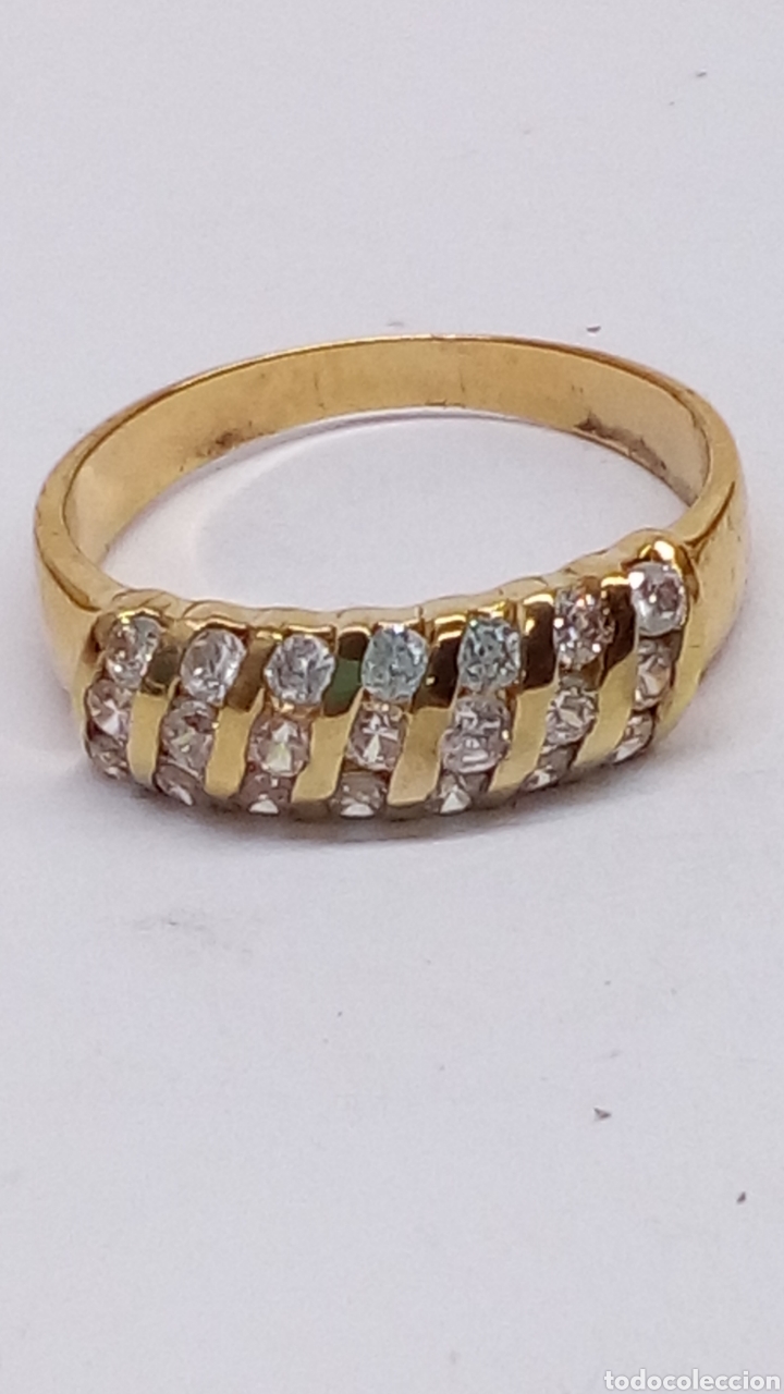 Joyeria: Anillo de plata chapado oro /S325 - Foto 1