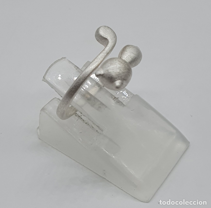Joyeria: Original sortija en plata de ley mate contrastada con forma de gato . - Foto 4