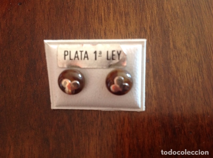 Joyeria: Pendientes de plata y concha. Cierre de presi&oacute;n . Peque&ntilde;os. - Foto 3
