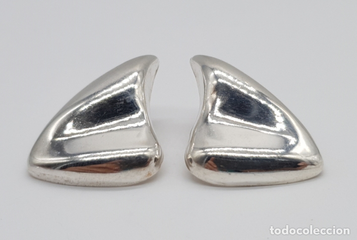 Joyeria: Pendientes vintage de dise&ntilde;o sofisticado en plata de ley repujada . - Foto 3