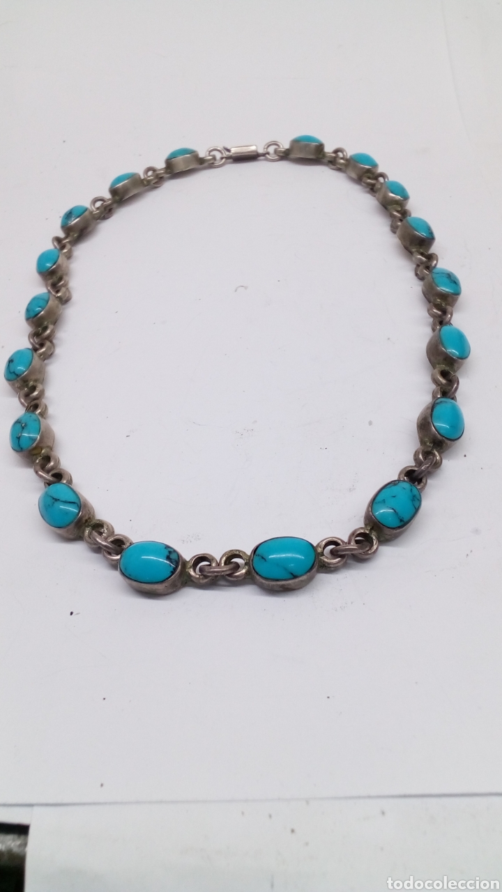 Joyeria: Collar de plata y turquesas - Foto 2